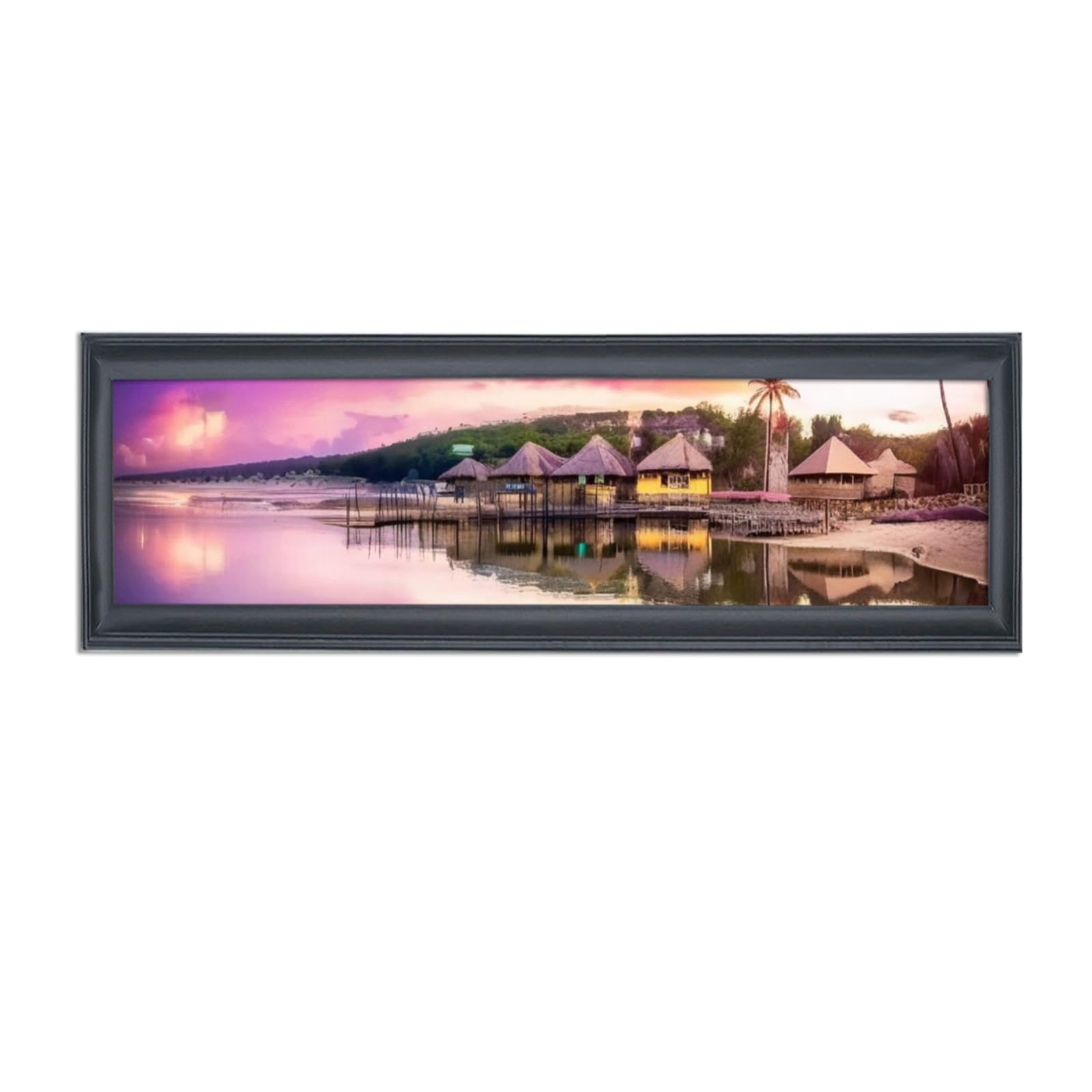 Photo 1 of ***MAJOR DAMAGE*** ***MISSING PRINT*** BWFZFBUJ 10x34 Picture Frame Black Solid Wood, Suitable for Panoramic Photo/Painting/Poster (S23B1034)