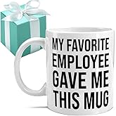Gououoii My Favorite Employee Gave Me This Mug 11OZ Funny Boss Gifts from Employees - Funny Birthday Gifts for Coworker Employer Boss Lady - Novelty Coworker Gift for Bosses Day Christmas