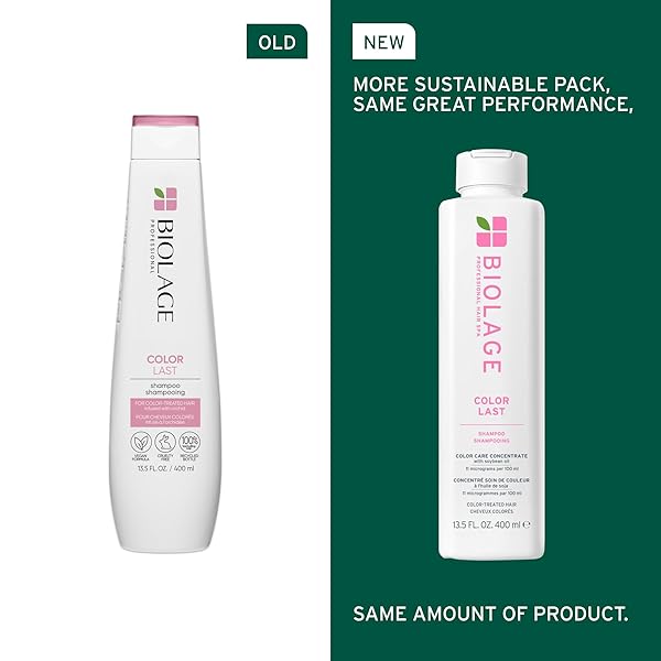 BIOLAGE COLOR LAST SHAMPOO – FOR COLOR-TREATED HAIR, NOURISHES, STRENGTHENS, HYDRATES, SOYBEAN OIL & STEARIC ACID, PARABEN & MINERAL OIL-FREE, VEGAN, 13.5 FL OZ, PACKAGING MAY VARY