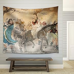 Chinese Classic Wall Drawing - Fabric Wall Tapestry Home Decor - 51x60 inches