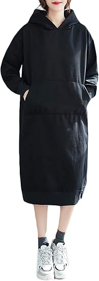 Bestmood レディース ワンピース 裏起毛 ロングパーカー ハイネック 厚手 スウェットワンピース ゆったり 体型カバー チュニック おしゃれ 大きいサイズ 秋 冬 ワンピース チュニック 通販 Amazon
