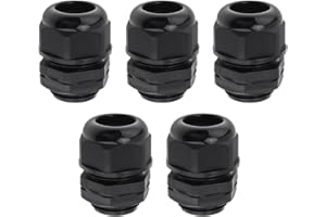 RTNLIT 1" NPT Cable Gland, Waterproof Adjustable Nylon Plastic Strain Relief Cord Connectors With Gaskets(Pack of 5)