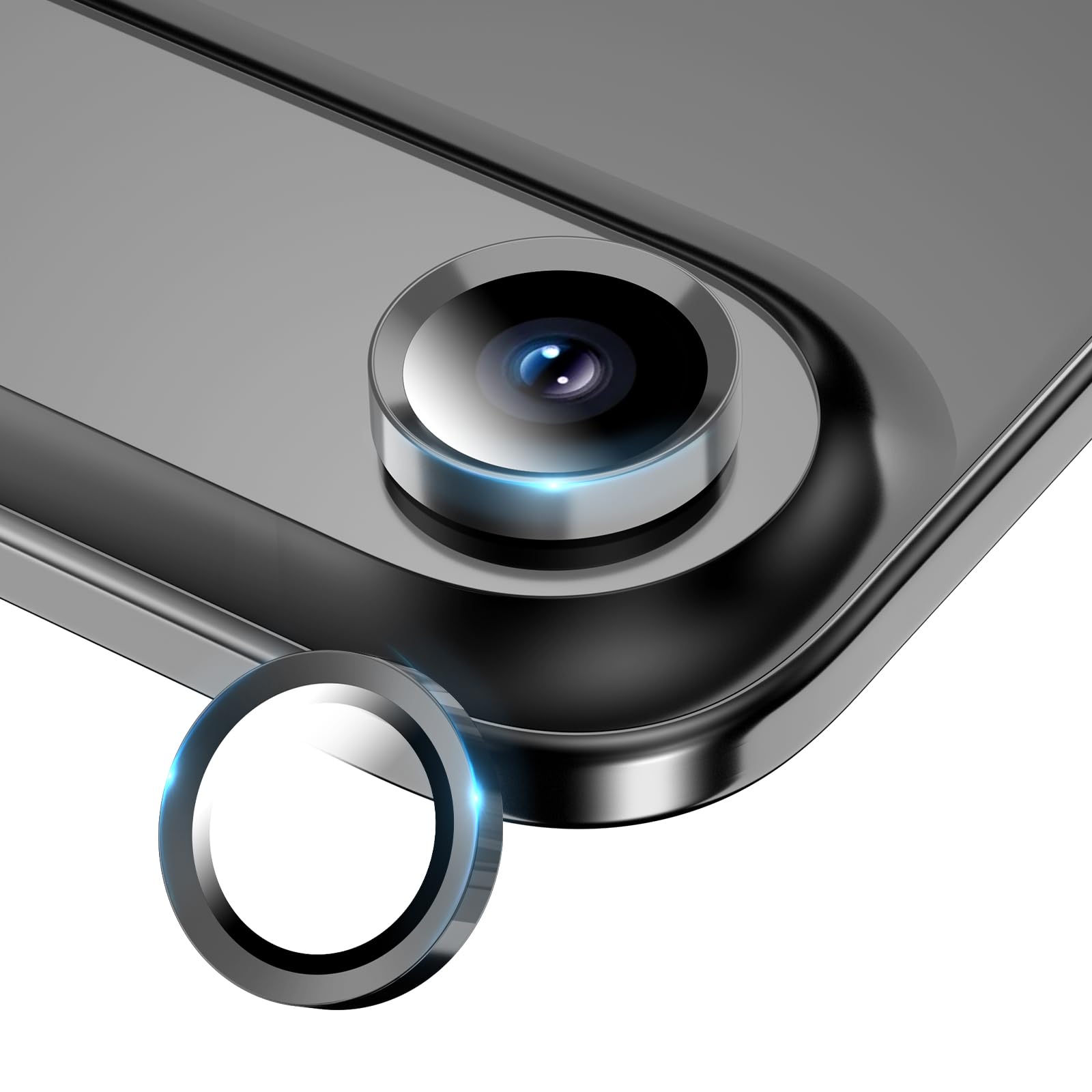 Photo 1 of Wumigoo Camera Lens Protector for iPhone Air,Tempered Glass Metal Individual Camera Cover Screen[Anti-drop] Case Friendly- Space Black