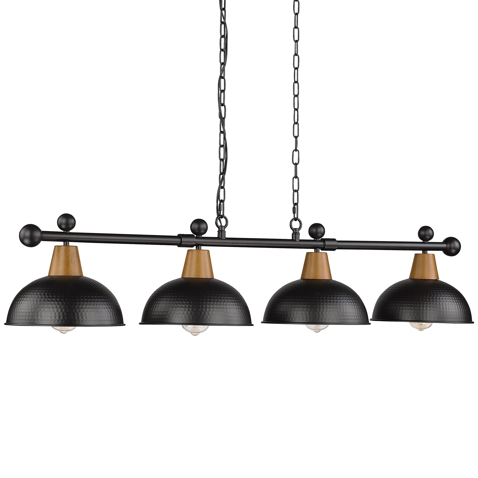 Photo 1 of FEMILA 4-Light Pool Table Lights for 7ft/8ft Table, 48" Modern Billiard Llight Kitchen Island Light, Hanging Pool Table Lamp for Game Room,Kitchen, Bar, Coffee Shop, 4FG60-4LP BK
