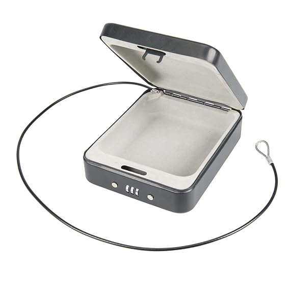 Silverline 869478 Stahlkassette mit 3-stelligem Zahlenschloss 200 x 160 x 60 mm