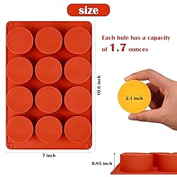 Sakolla 2 Pack Round Silicone Soap Molds, 12 Cavity