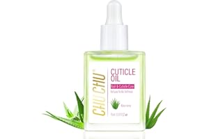CHUCHU Cuticle Oil for Nails: Jojoba Nail Cuticle Oil for Repair and Strengthening Nails - Vitamin B & E Moisturizes Cuticle and Nail's Skin - Prevents Hangnails and Chapped 15ML Aloe