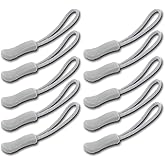 DYZD Durable Zipper Pulls Tab Tags Cord Pulls Zipper Extension Zip Fixer for Backpacks, Jackets, Luggage, Purses, Handbags (Grey,10 PCS)