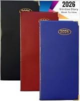PaulStore 2026 Slim Line Week to View Padded Diary Red view 3