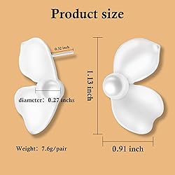 Trinckle White Pearl Stud Earrings for