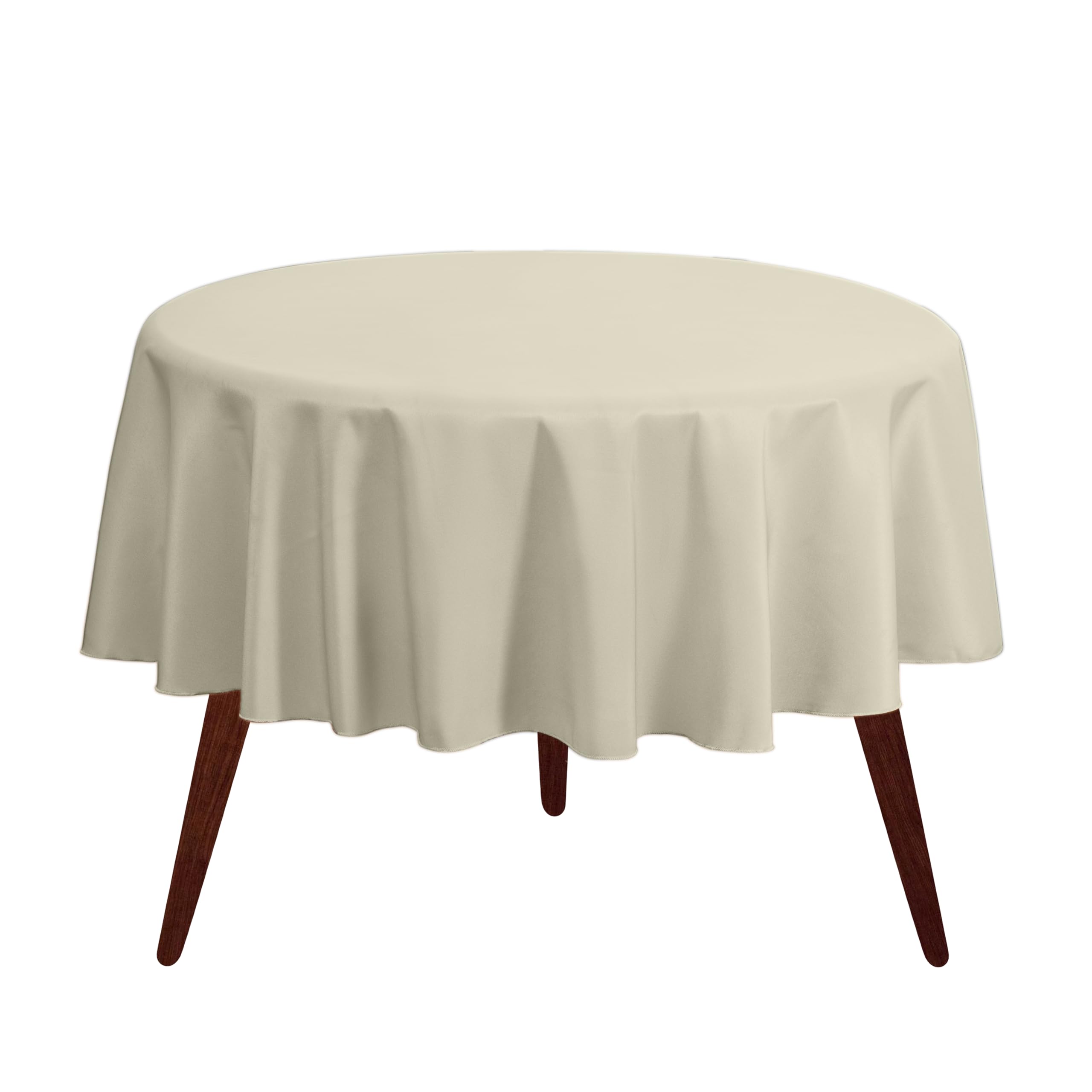 Photo 1 of Gee Di Moda Round Tablecloth - 70 Inch Ivory Round Table Cloth for 24 to 48 Inch Round Tables - Heavy Duty Washable Fabric - for Buffet Table, Holiday Party, Dinner, Wedding & Baby Shower