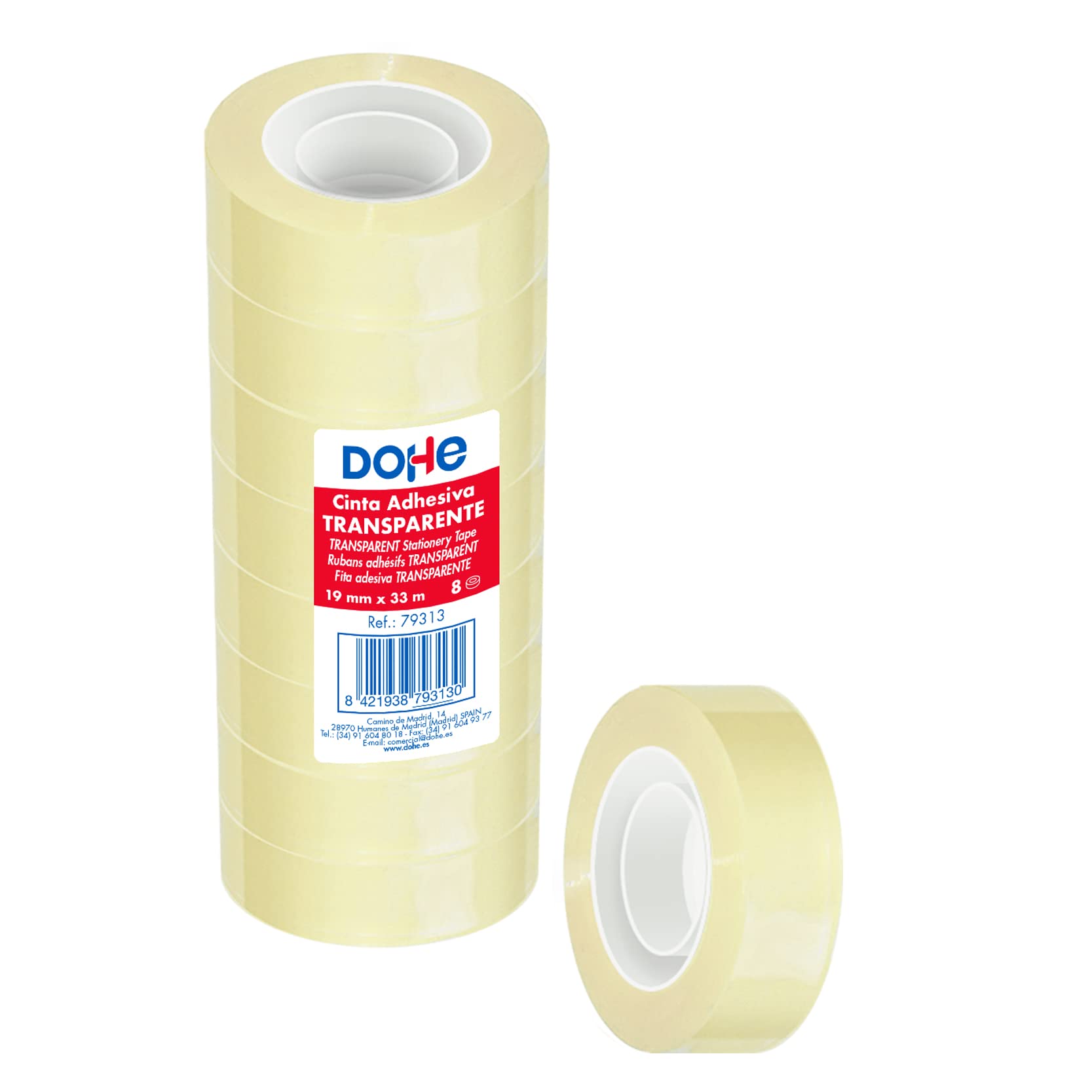 MTL - Pack of 8 Rolls of Sticky Tape 19 mm x 33 m