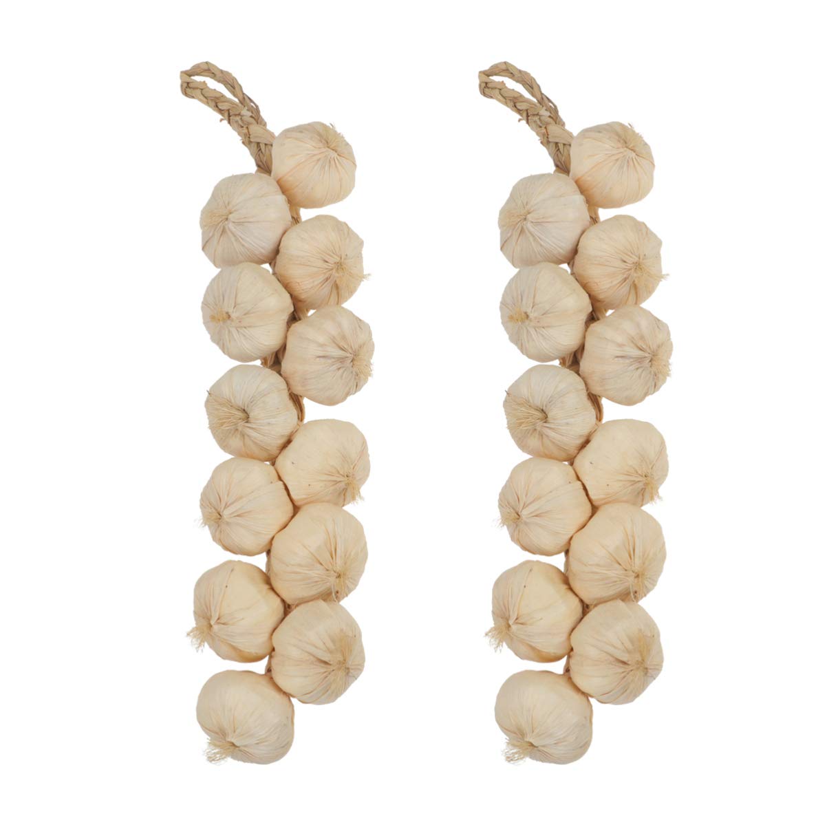 VORCOOL 2pcs Fake Garlic Hanging String Artificial Vegetable Photography Props Simulation Lifelike Garlic Home Decor For Home Kitchen Festival Decoration Teaching