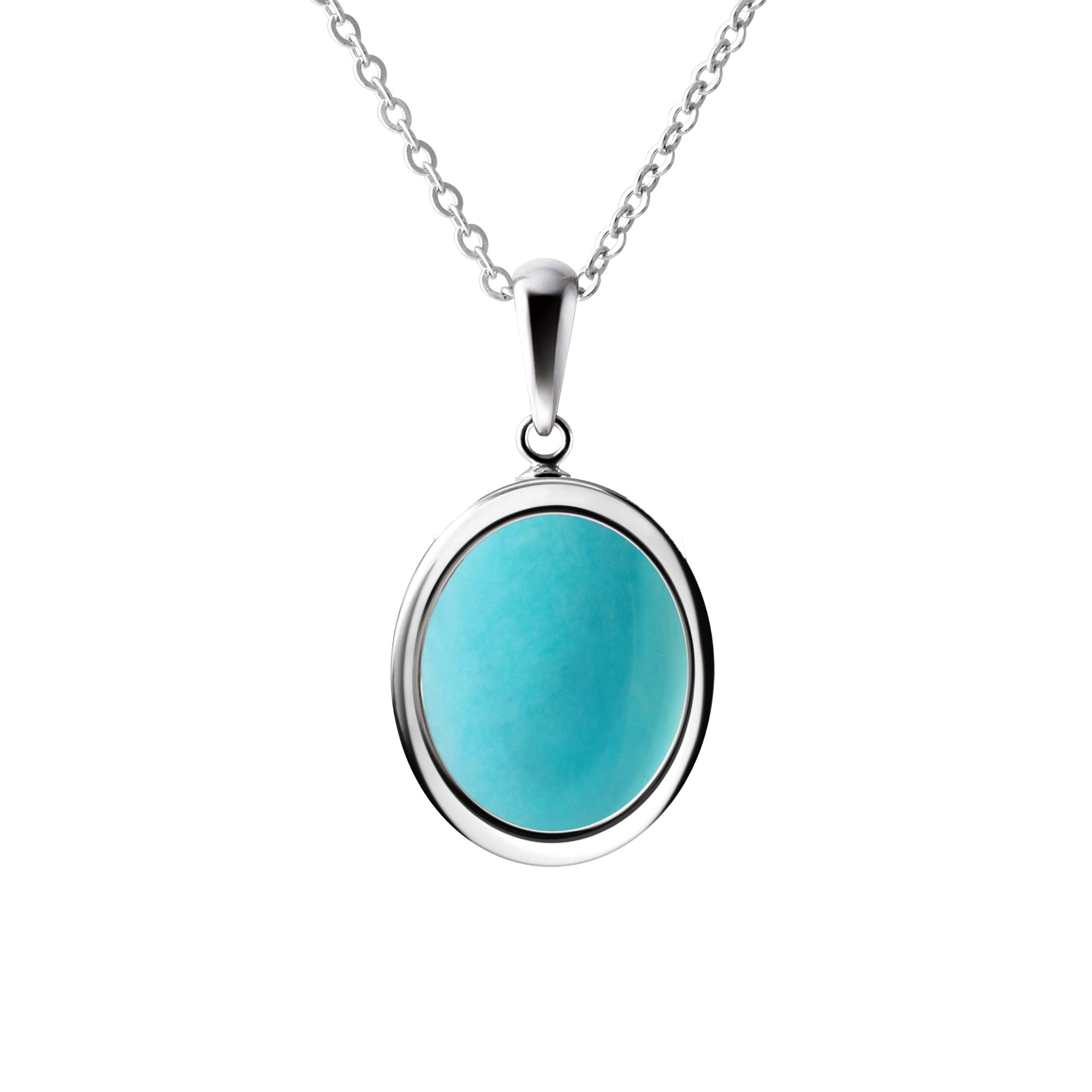 Franki Baker Dainty Peruvian Amazonite Gemstone & Sterling Silver Pendant Necklace. Chain length: 50cm