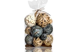 YOKUJITU Decorative Balls for Bowls, Assorted Bowl Fillers & Vase Fillers for Centerpieces, Spring Rattan Twigs Wicker Ball Natural Decorative Spheres Home Decor for Party Wedding(Navy Blue)