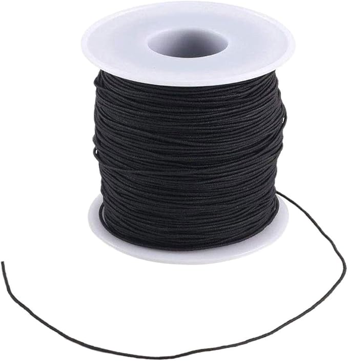 100m 0.8mm Black Elastic Stretch Beading Thread for Jewellery Wire