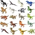 Toysvill Compatible Dinosaurs Mini Figures for Jurassic World Building Blocks Toys (Set of 20 Pieces) with Moving Parts. T Re