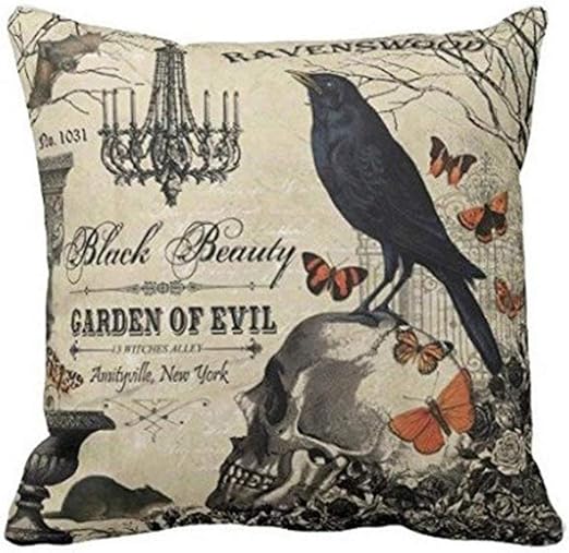 Amazon Com Royalours Throw Pillow Covers Halloween Garden Cotton