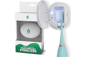 Pursonic Portable UV Toothbrush Sanitizer Case – Rechargeable Toothbrush Cleaner with UV Light & Magnetic Mounting – Compact, Hygienic & Long-Lasting (30-Day Battery) for Home & Travel (White)
