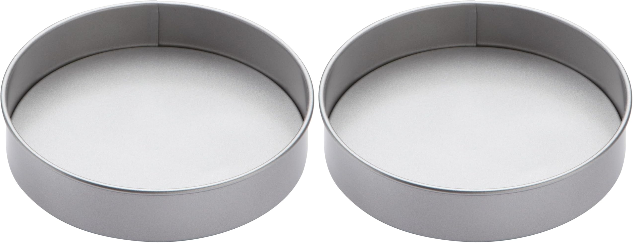 KitchenCraft KC2BK15 Non Stick Cake Tin with Loose Base, Round, Steel, 20.5 cm, Silver (Pack of 2) โ image 1