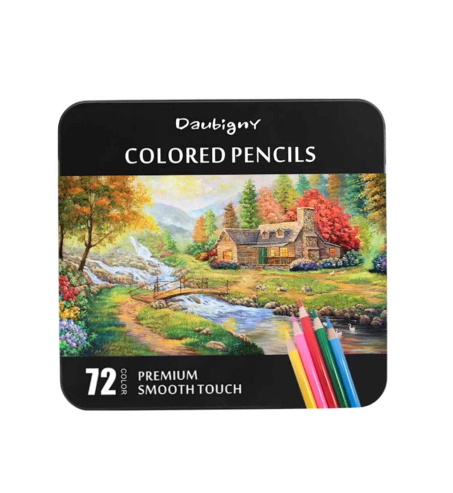 Professional 72 Watercolour Coloured Pencils Set (Tin Box) With Brush (ON THE BACK OF 1St PLASTIC TRAY!!!), Water Soluble Colouring Pencils For Watercolour Techniques ! ! ! ☆☆☆☆☆