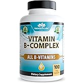 NaturaLife Labs Vitamin B-Complex with Vitamin C – Includes Active B2 (Riboflavin-5-Phosphate), B6 (Pyridoxal-5-Phosphate), B9 (5-MTHF) and B12 (Methylcobalamin); plus B1, B3, B5 and B7 – 100 Capsules