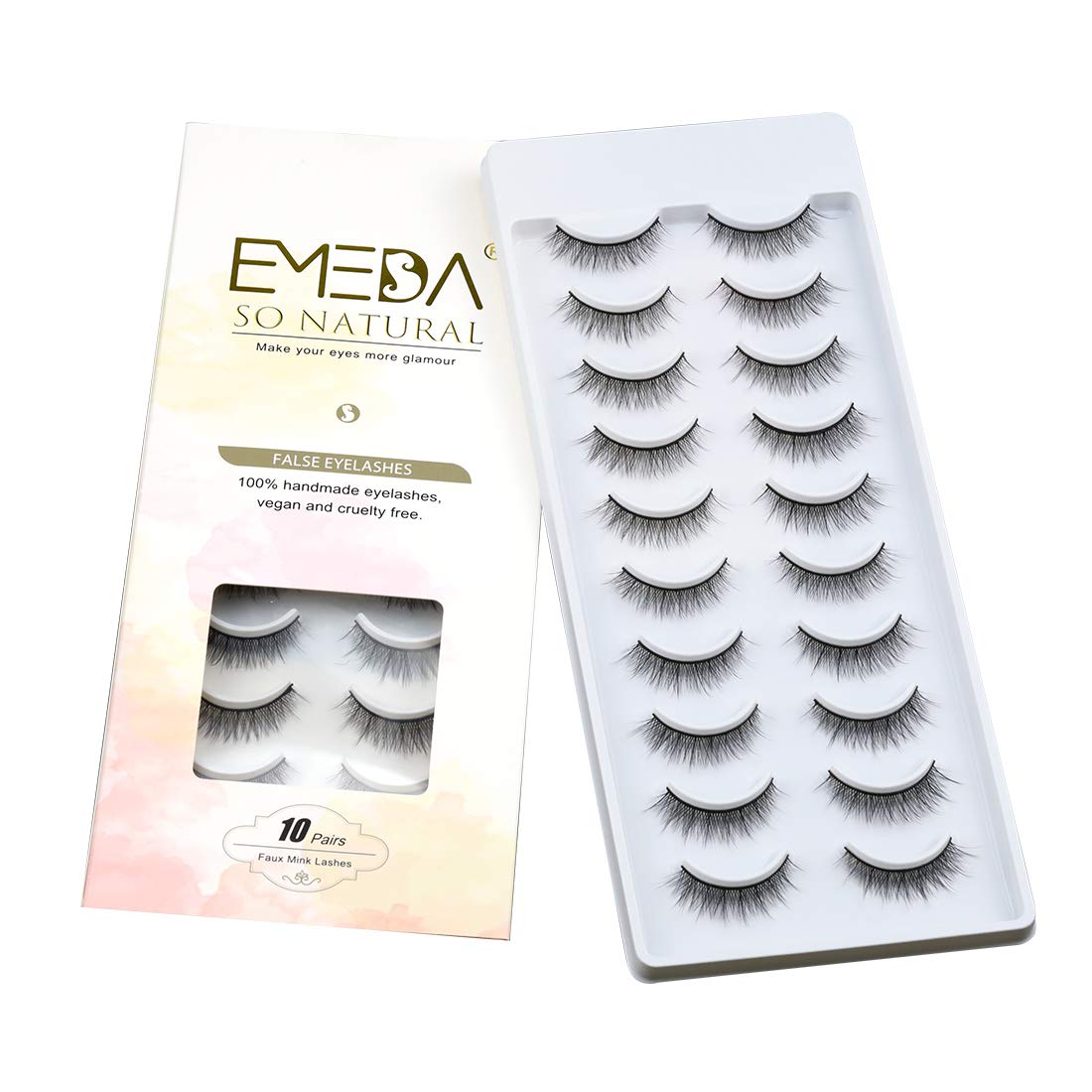10 Pairs Faux M ink Eyelashes Natural Look 3D Small Face Eyelashes Short Soft Fake Lashes 100% Handmade Lashes Wispies Reusable Eye Lash 1 Pack (A1)