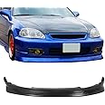 FREEMOTOR802 Front Bumper Lip Splitter Air Dam Chin Spoiler, Compatible with 1999-2000 Honda Civic 2 & 3 & 4 Door, JDM CS Style Unpainted Black PU 1PC Underbody Front Lip Spoiler Lower Guard Protector