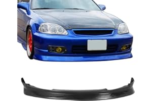 FREEMOTOR802 Front Bumper Lip Splitter Air Dam Chin Spoiler, Compatible with 1999-2000 Honda Civic 2 & 3 & 4 Door, JDM CS Style Unpainted Black PU 1PC Underbody Front Lip Spoiler Lower Guard Protector
