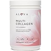 Alaya Multi Collagen Powder - Type I, II, III, V, X Hydrolyzed Collagen Peptides Protein Powder Supplement with MSM + GC (Unflavored) (40 Servings)