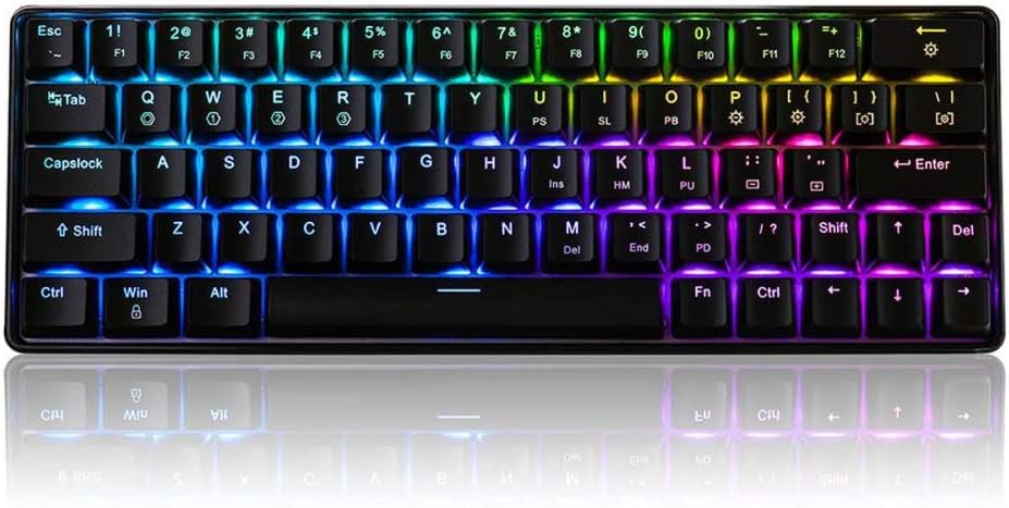 TIOESDCSX Mechanical Keyboard 64-Key hot Plug CIY Switch RGB Backlight Mechanical Gaming Keyboard