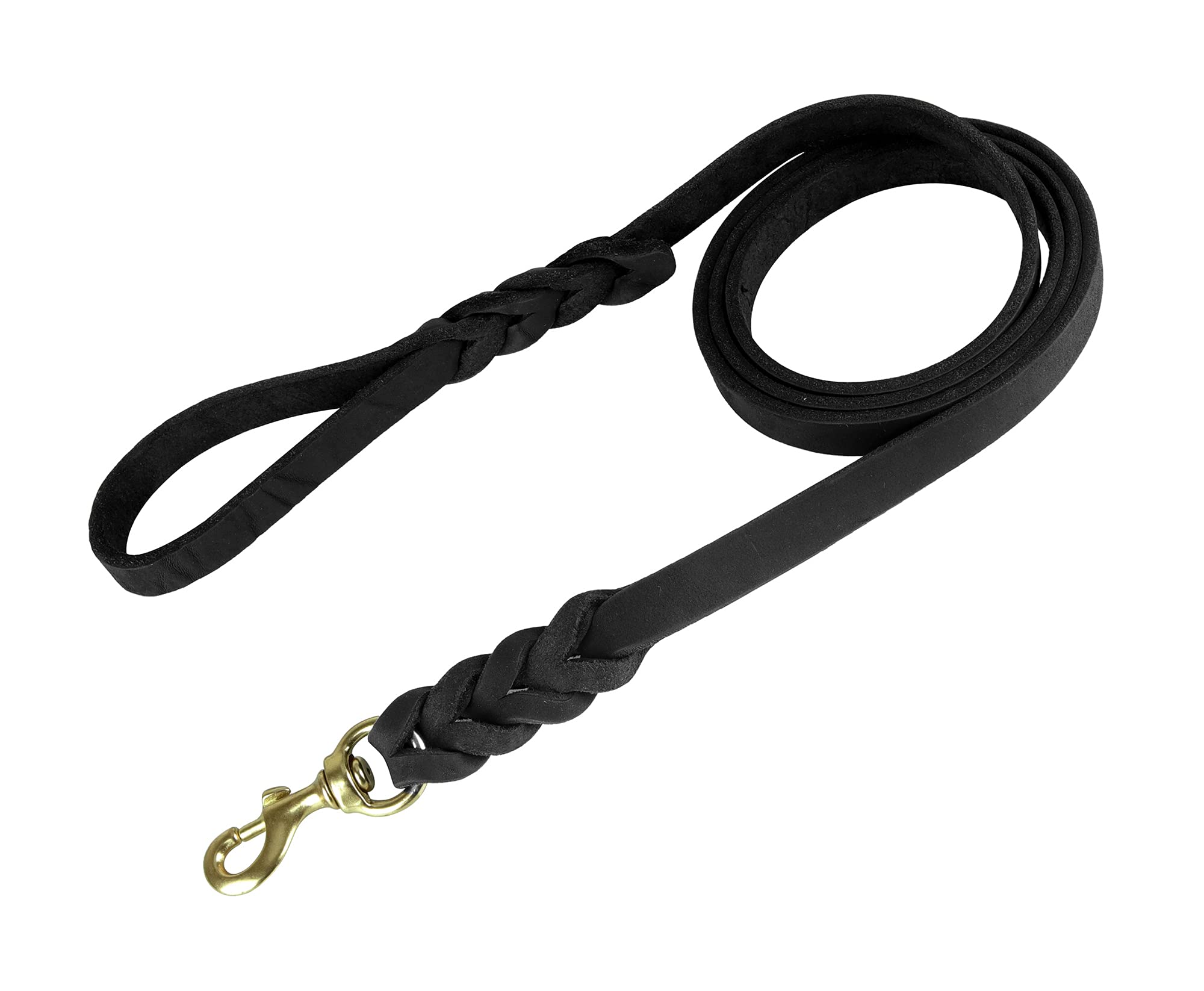 Photo 1 of 6 Foot Leather Dog Leash,Braided Black Dog Leather Leash Soft and Strong Leather Leash for Large Medium Dogs Training and Walking
