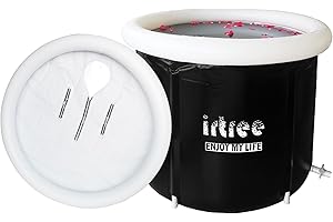 Inflatable Portable Bathtub - Foldable Soaking Tub, Spa and Ice Bath for Adults and Athletes - Cold Plunge Tub (Black-31.5")