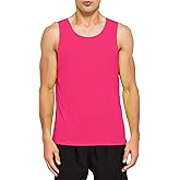 DEMOZU Men's Neon Running Tank Top - Bright Sleeveless Workout Shirt for Marathon, Gym & Rave Party