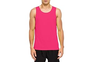 DEMOZU Men's Neon Running Athletic Tank Top Quick Dry Workout Gym Marathon Swim Tank Top