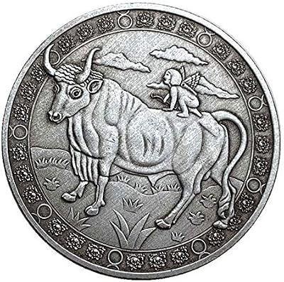NLR FUN Taurus Commemorative Coin 1PC Silver Zinc Alloy 4cm Diameter