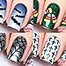 Halloween Nail Vinyl Stencils 4 Pack (Dripping, Graveyard, Bats, Pumpkin Topiary) for Nail Art Design