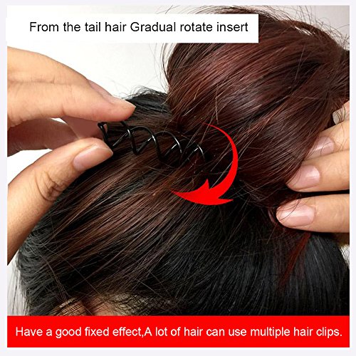 Hisight Black Spiral Hair Pin DIY Hair Style Sleek and Compact Alloy Construction Fluffy Screw Hair Pins - 15 Boxs (Multicolour dot box) - Thumbnail 6