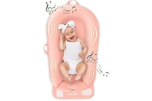 MyBaby 3-in-1 Calming Baby Cushion, Soothing Comfort for Newborns & Infants, Snuggling Sensation, Sound and Vibration, Designed for Safety, Rechargeable & Machine-Washable, by Homedics, Coral