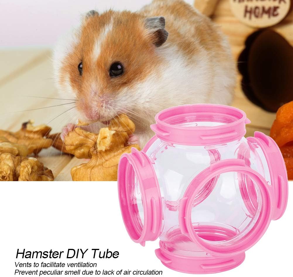 2 Pack Hamster Tube Tunnel Toy - Pet Tube Tunnel for Small Pets DIY Cage Accessories Pipeline Fittings (Pink) - Image 3