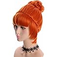yuehong Women Orange Bun Anime Cosplay Wig Synthetic Soft Hair Wigs