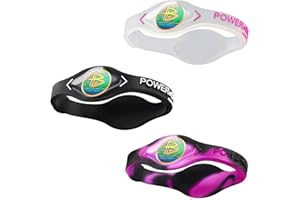 POWER·BALANCE Power Balance the Original Genuine Performance Wristband, Silicone rubber Wristbands Bracelets sports bracelet wristband for men women, power 3 pack bangles, safe Waterproof Lightweight durable, size of M+M+L（M 19.0CM/L 20.5CM)