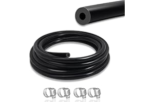 SDZONGES Vacuum Hose Automotive, 5FT ID 1/8"(3mm) Vacuum Hose, 130PSI Max Pressure Silicone (4pcs Clamps include).