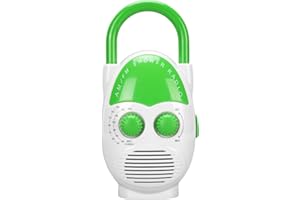 Portable Shower Radio, IPX5 Water Proof Battery Operated Radio AM FM for Home, Hot Tub, Bathroom, Volume Adjustable, Easy Tun