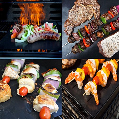 Ksmxos Nonstick BBQ Grill Mat - Perfect for Charcoal, Electric and Gas Grill - Reusable, Easy to Clean - Set of 3 Mats - Essential Grilling Accessories for Home Cooks.