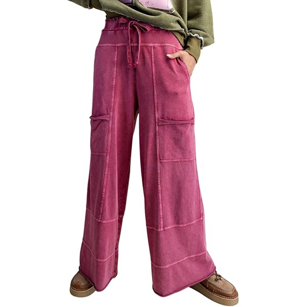 Easel Let's Chill Comfy Wide Leg Pants (US, Alpha, Small, Regular
