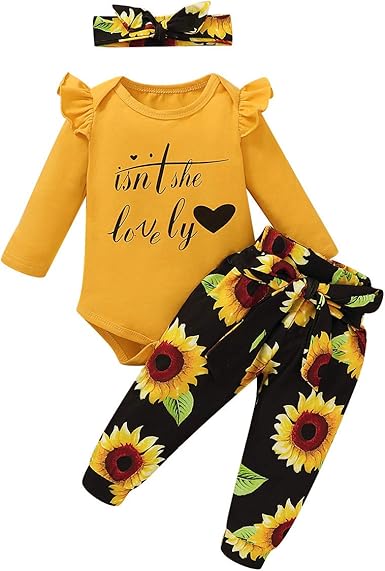 sunflower baby girl outfit
