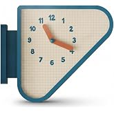 IEUDNS Double Sided Wall Clock Corner Wall Clock Triangular Clock Bracket Clock Space Saving Clock Wood Acrylic Design with Side Mounted Bracket Suitable for Apartments hallways Home Decoration