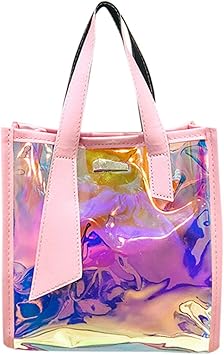 holographic clear tote bag