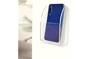 WEIHAOSKY Remote Control Holder, Clear Tv Remote Holder Wall Mount with Bottom Charging Hole, Phone Upright Charging Acrylic Wall Organizer, Wall Phone Holder Storage Box (1 compartment)